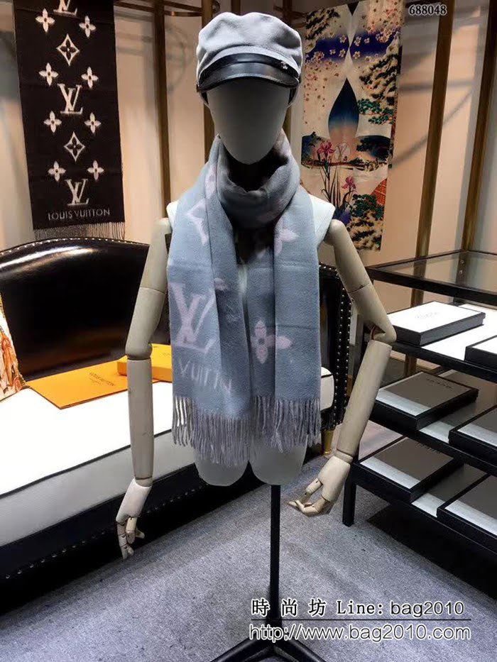 路易威登LV2018秋冬新款加厚羊絨圍巾 霍思燕款 688048 LLWJ6037